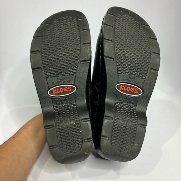 Klogs slip resistant black leather work clogs size 8 - Picture 5 of 9
